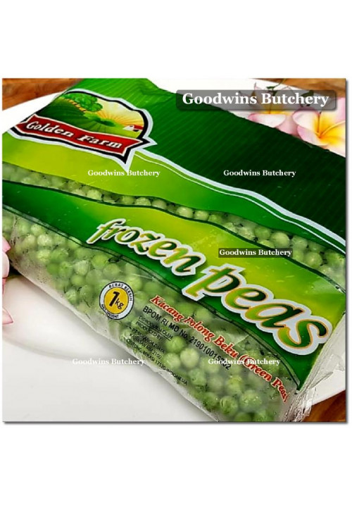 Veg frozen peas GREEN PEAS kacang polong beku Golden Farm 1kg